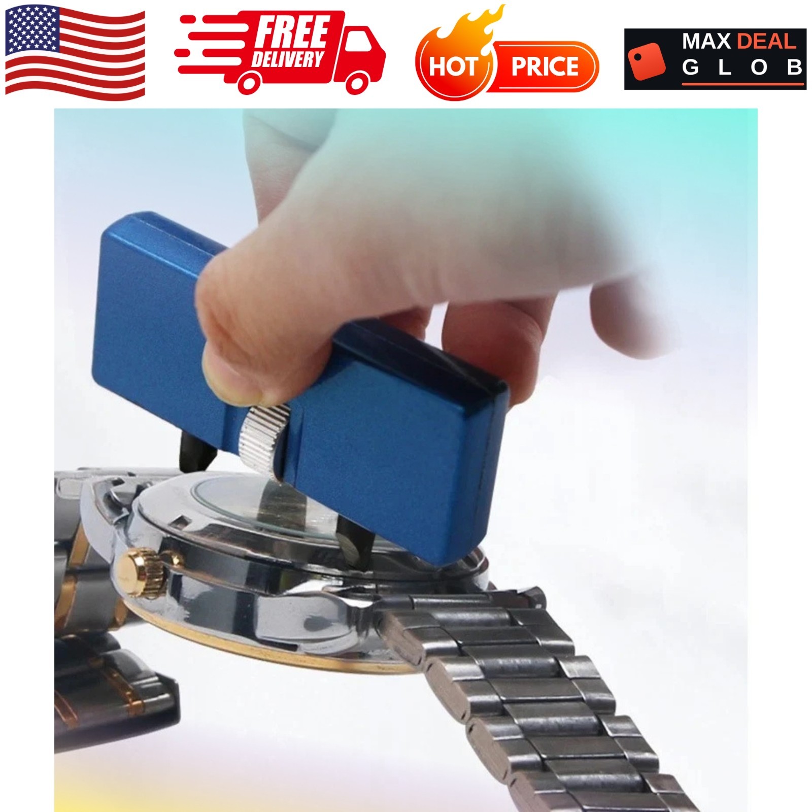 Watch Back Case Opener Repair Kit Adjustable Tool Press Closer Remover Wrench US