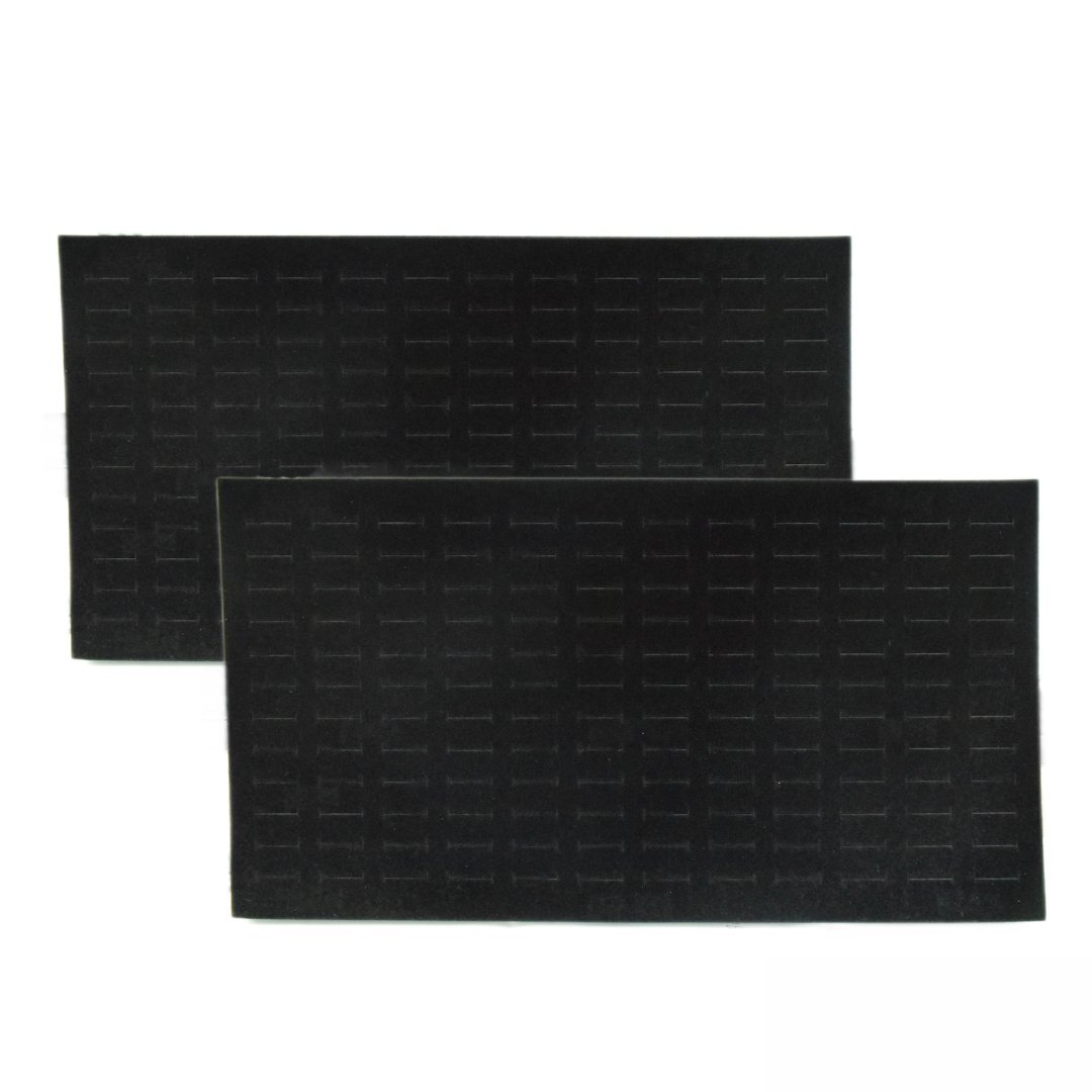 Novel Box 144 Ring Earring Jewelry Tray Foam Black Velour Liner Insert – 2 Pack