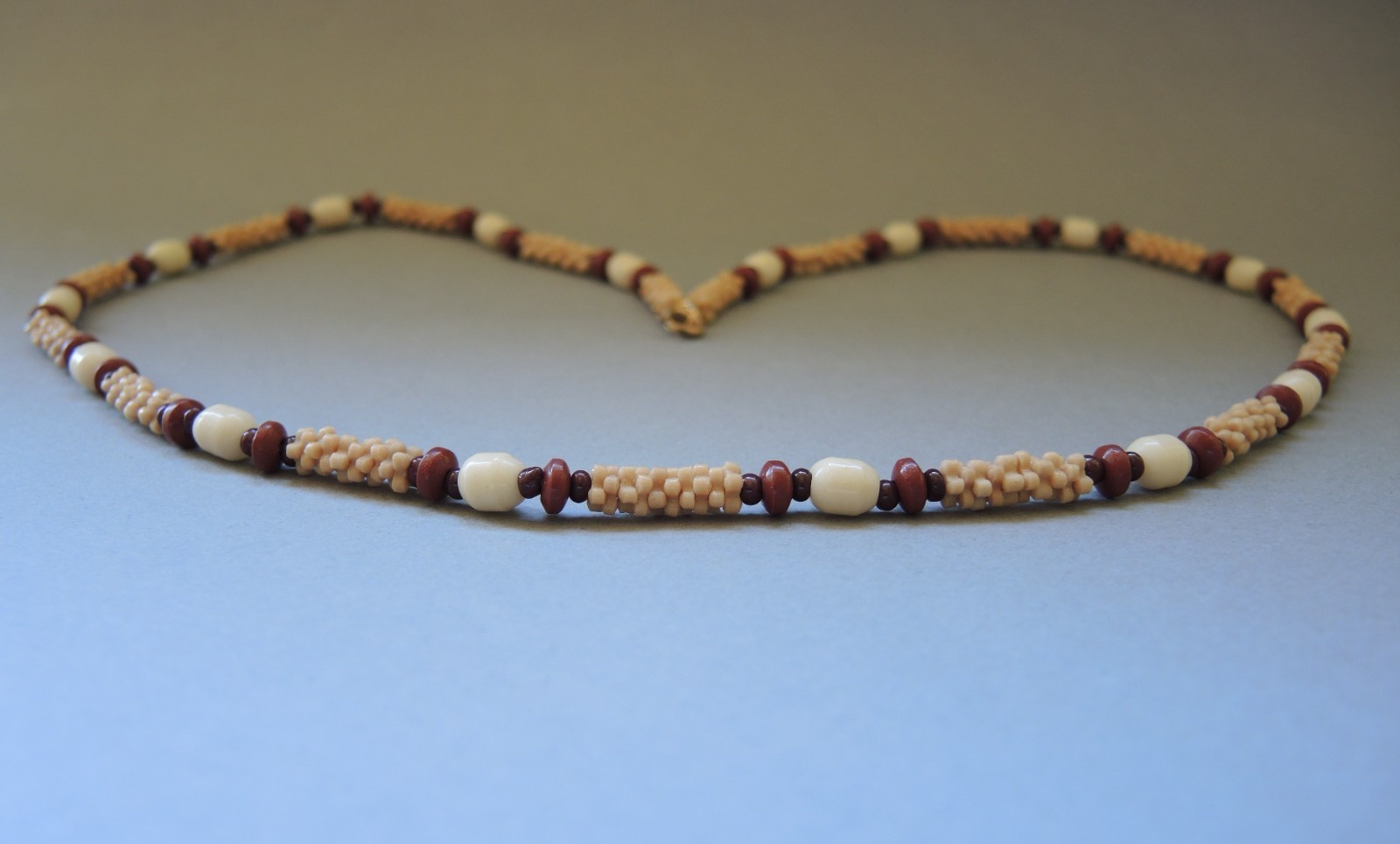 Vintage Czech Glass Necklace Lot 3 Faux Tiger Eye Snake Beads Satin Brown