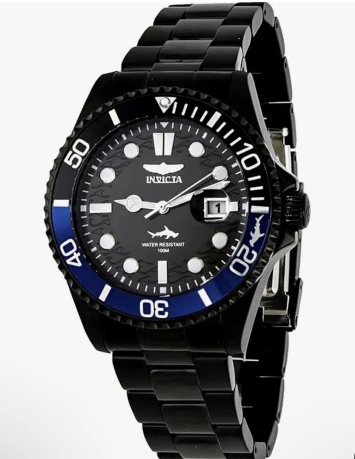 Invicta Pro Diver 43mm Quartz Black Dial Stainless Bracelet 44713 Men’s Watch