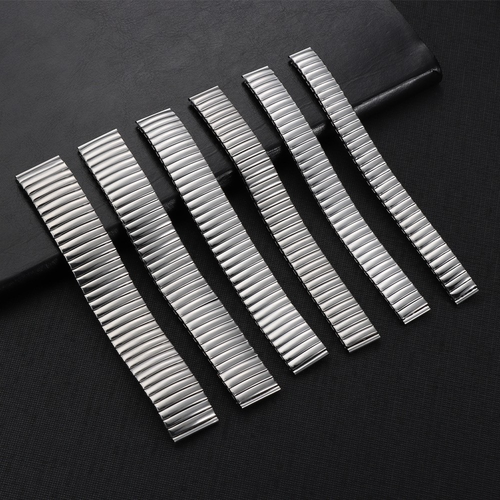 12 14m 16 18 20 22mm Stainless Steel Elastic Watch Band Metal Expansion Straps