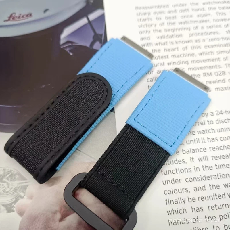 Baby Blue Hybrid Watch Strap Size Small Replacement For Richard Mille RM67 02