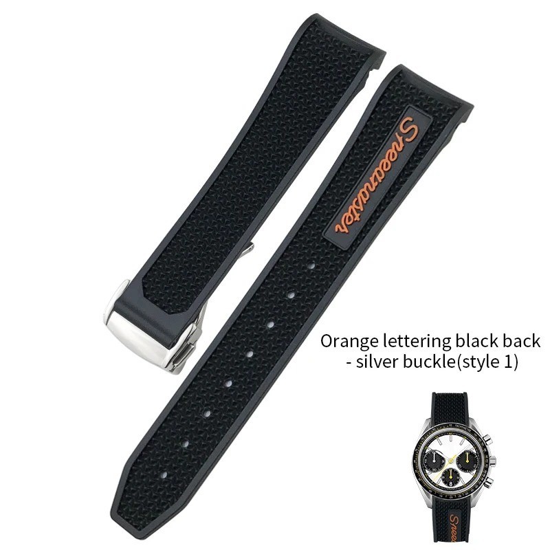 18mm 19mm 20mm 21mm Rubber Watch Band Strap Fits Omega Speedmaster MoonSwatch