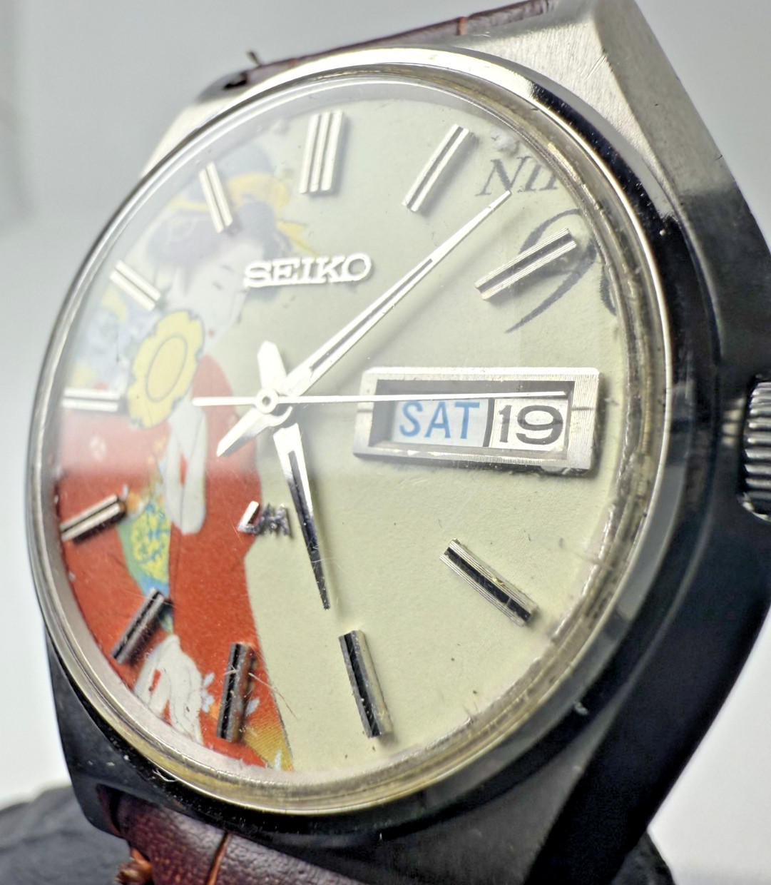 Rare SEIKO Lord Matic 5606-7010 Ukiyo-e Dial Japan