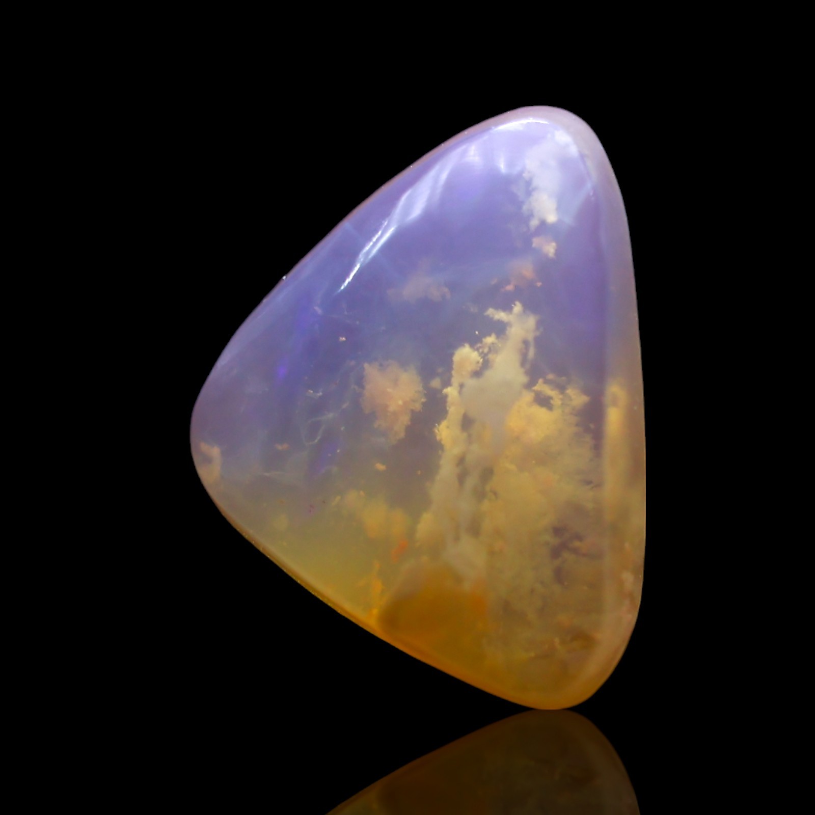 Natural Fire Opal Necklace Supply Trillion Cabochon 2.00 Cts 12x9x4 mm
