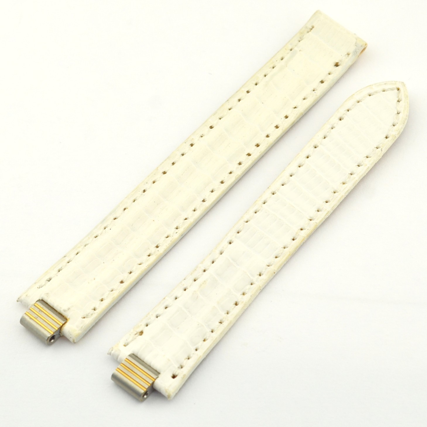 Cartier Paris White Leather Watch Strap 7mm End Link 82mm / 76mm Genuine