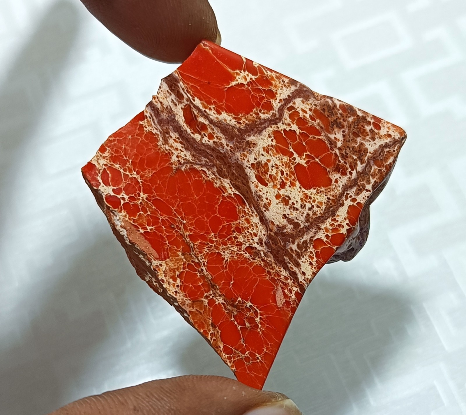 Certified Arizona Mine Orange Natural Turquoise Slab 142.95 Ct Loose Gemstone