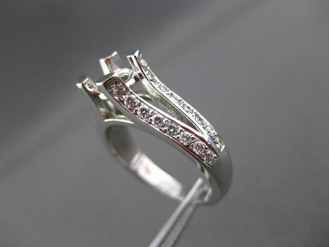 ESTATE .64CT DIAMOND 14K WHITE GOLD 3D TENSION SEMI MOUNT ENGAGEMENT RING #17691