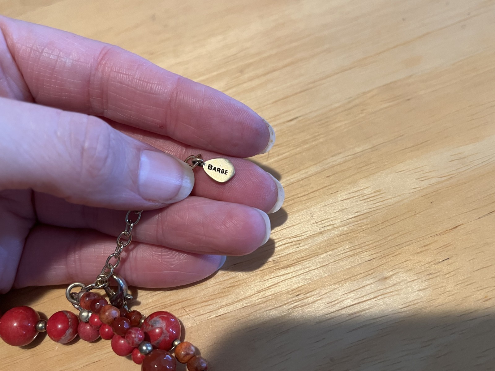 Barse Bronze Red Howlite Red Coral Adjustable 18 Inch Necklace