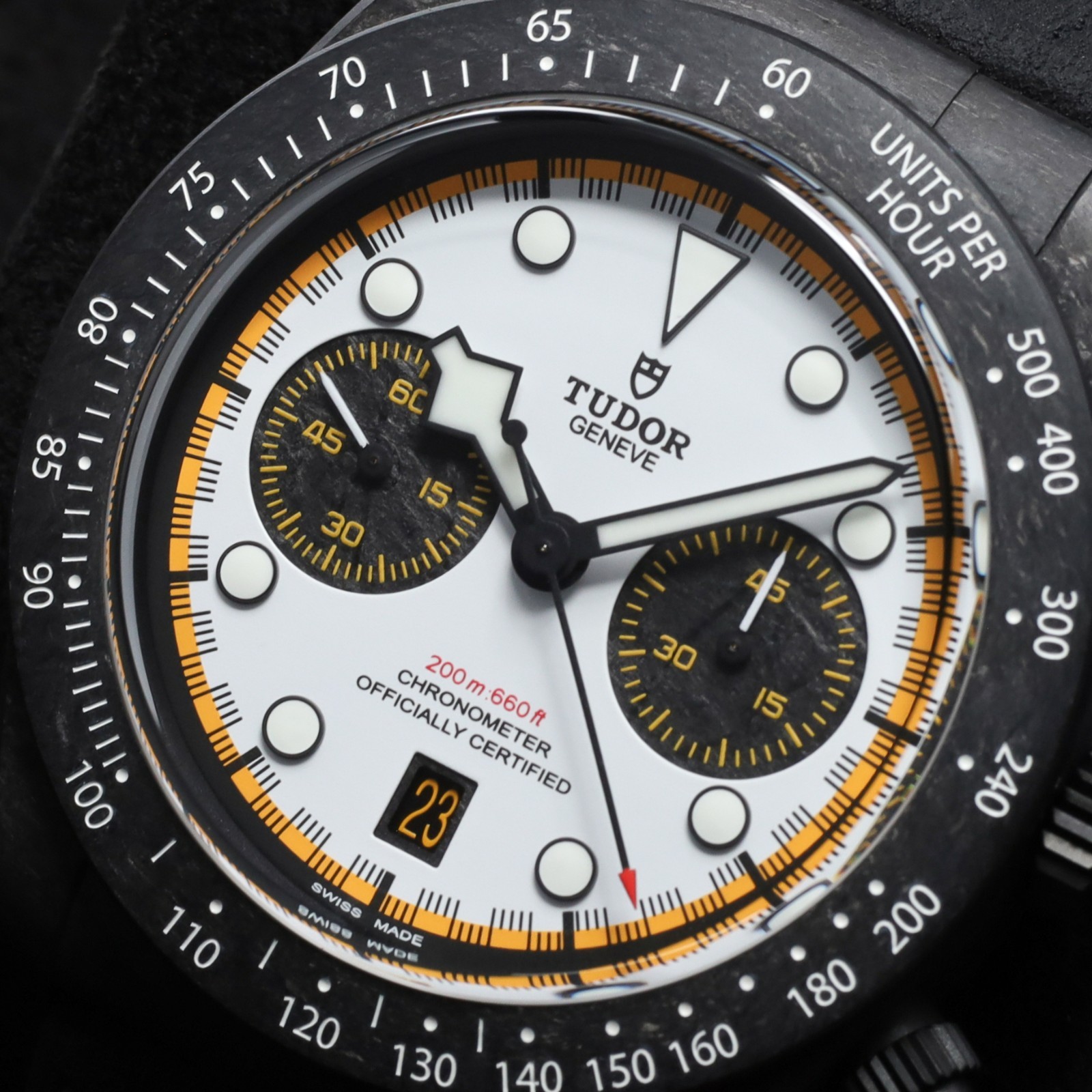Tudor Black Bay Chrono 2026 42mm Carbon White Dial Hybrid Strap 79377KN