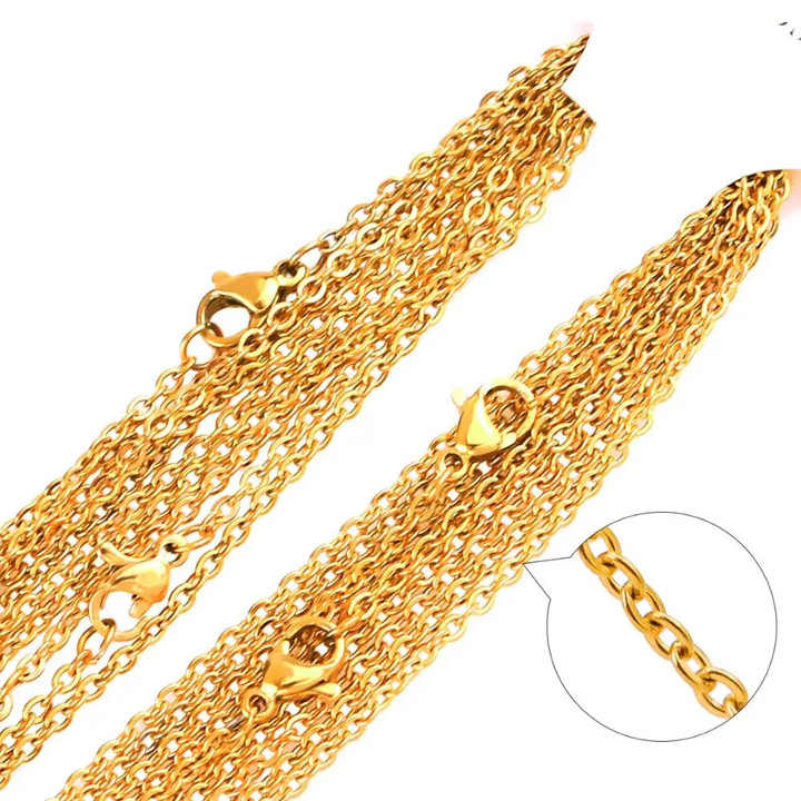 10-100pcs Gold Color Stainless Steel Necklace DIY Jewelry Making Chain Bulk Lots