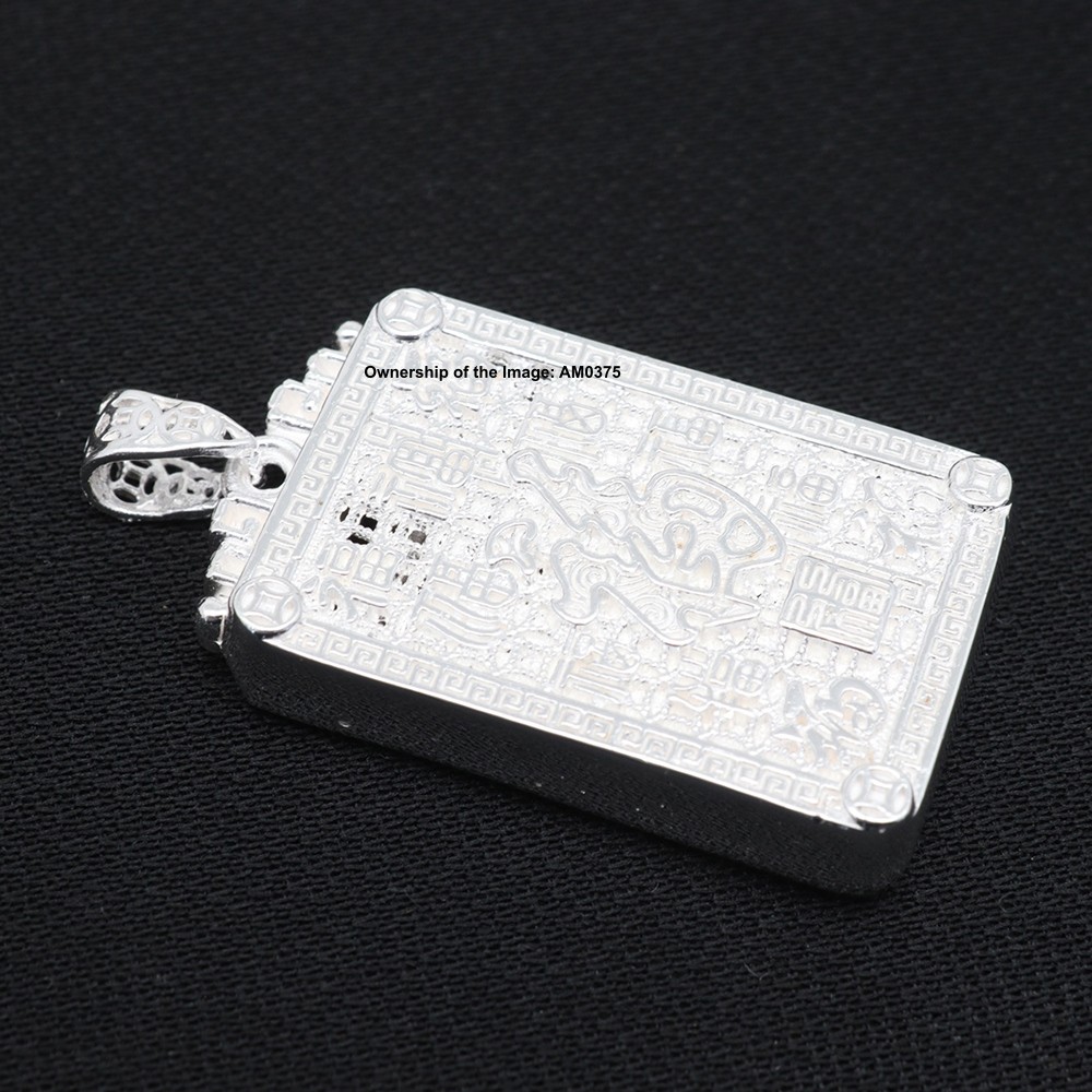NEW Pure 999 Fine Silver Pendant Abacus-Shaped Ethnic Wealth Lucky Pendant