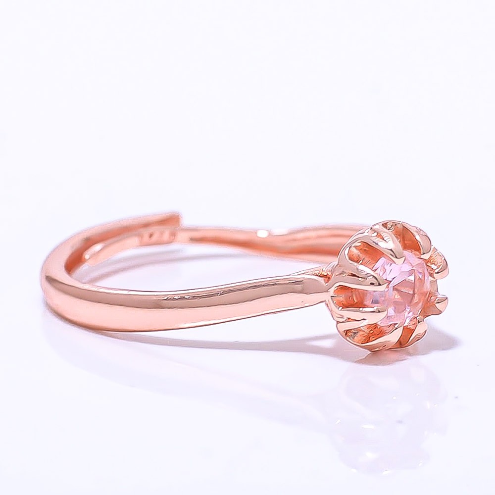 Blue Topaz Gemstone Rose Gold Plated Ring Adjst C7375-6_2
