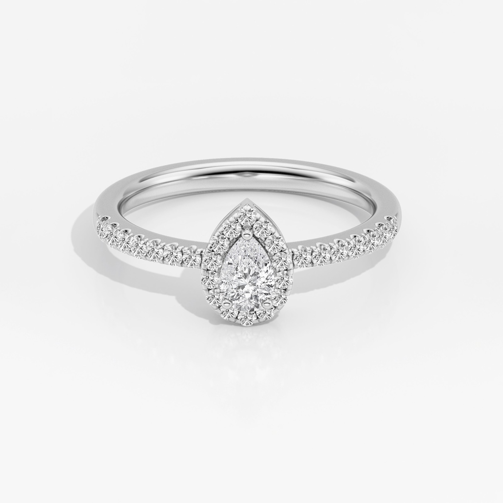 0.45Ct Pear Cut IGI Certified Lab Grown Diamond Women’s Ring 10K Sterling Silver