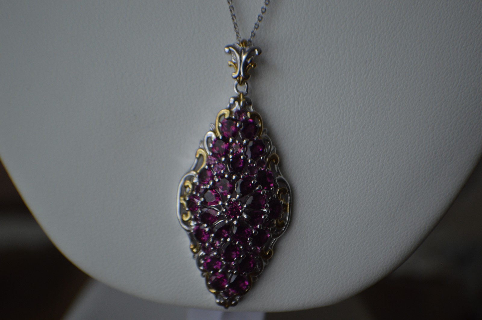 6.65ct Premium Ember Garnet Pendant with 20″ Chain Rhodium over Fine Silver