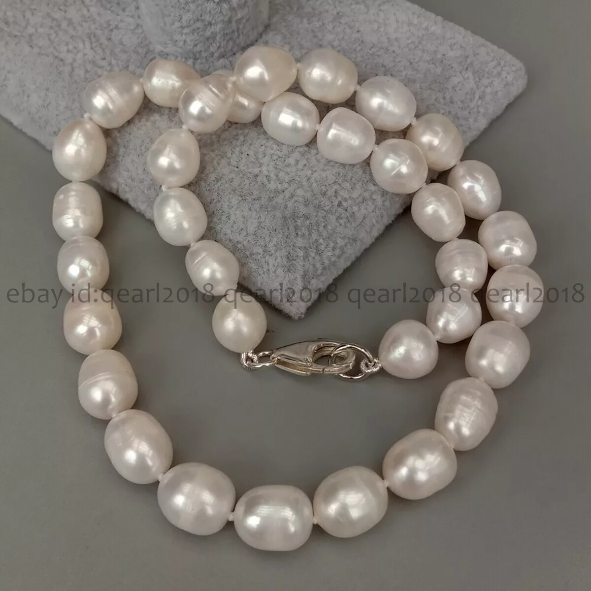 Natural White Black Gray Pink Purple Rice Cultured Pearl Necklace Silver Clasp