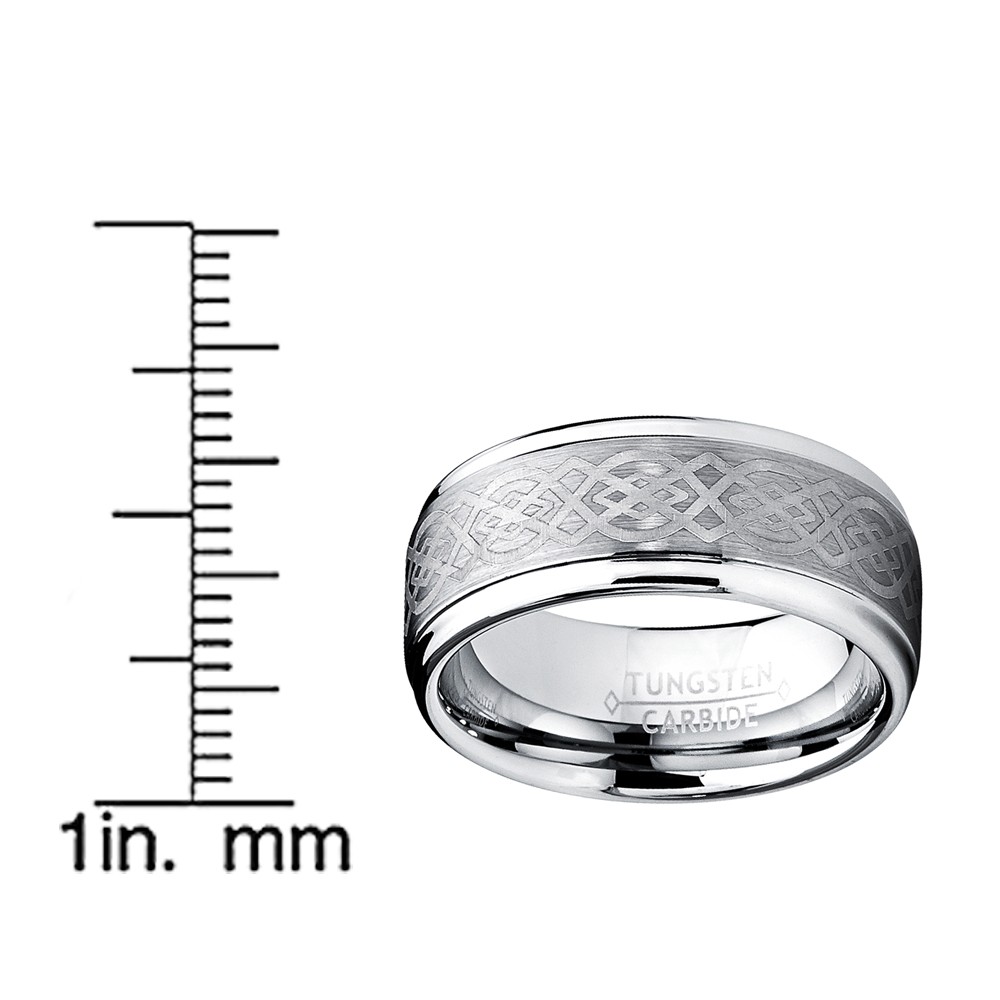 8MM Men’s Tungsten Carbide Ring with Celtic Design sizes 6 to 15