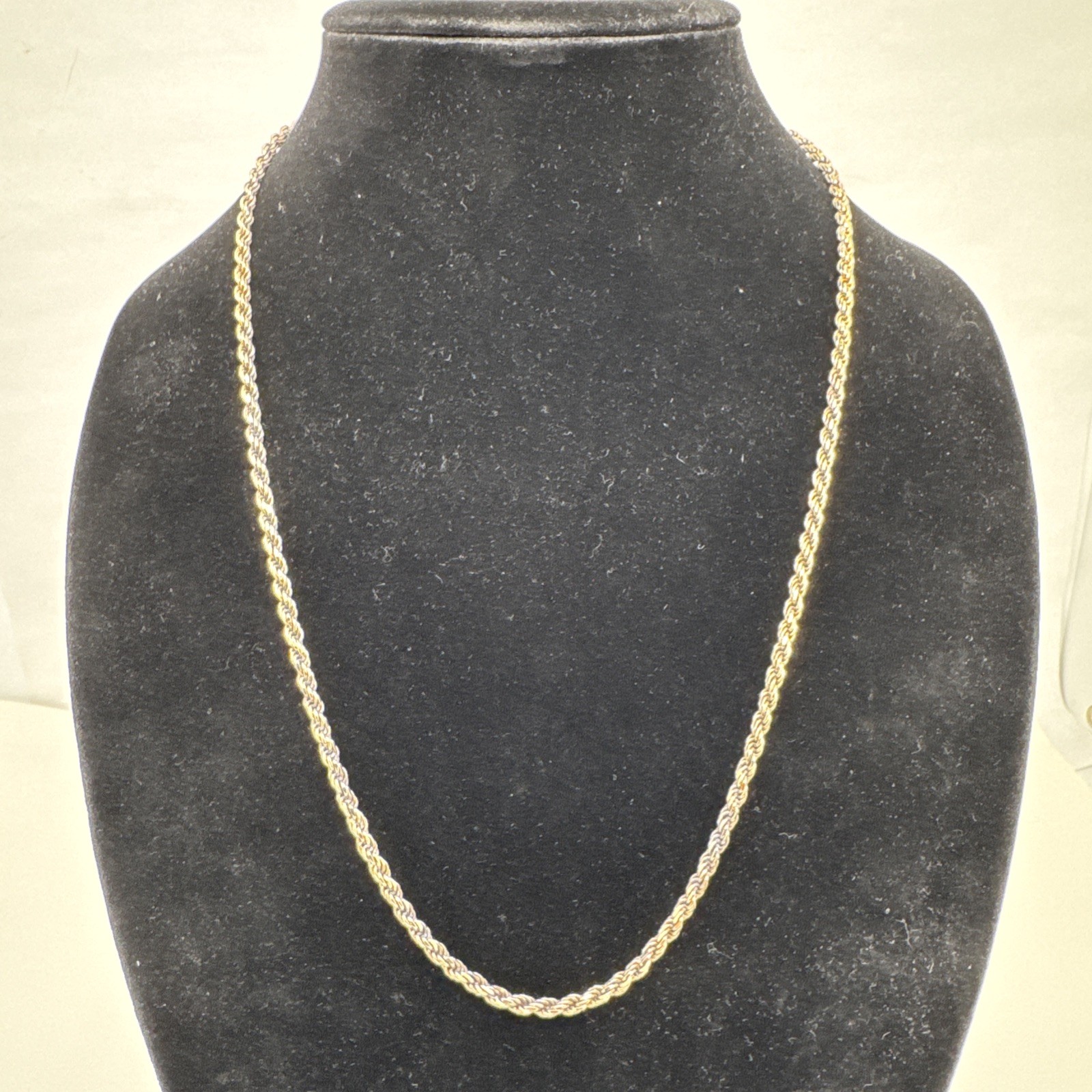 BSI Sterling Silver Thick Twist Chain Necklace Gold Color 22g 23 Inch Long