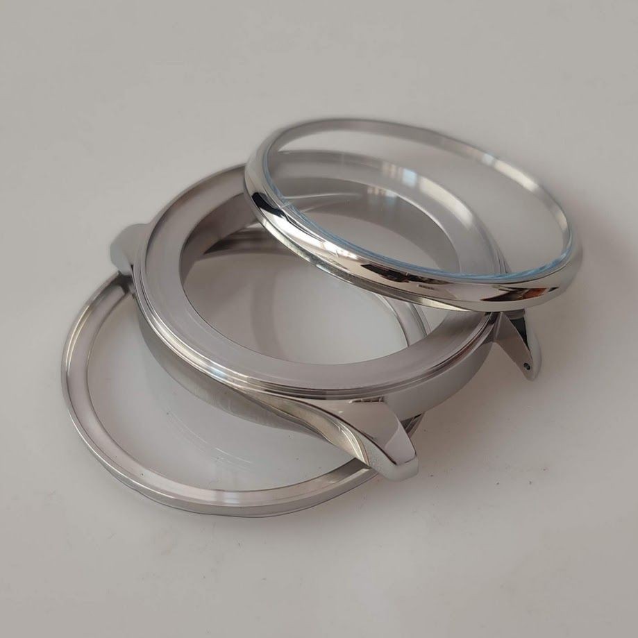 48mm watch case. DIY watch making. Stainless steel. Polished surface