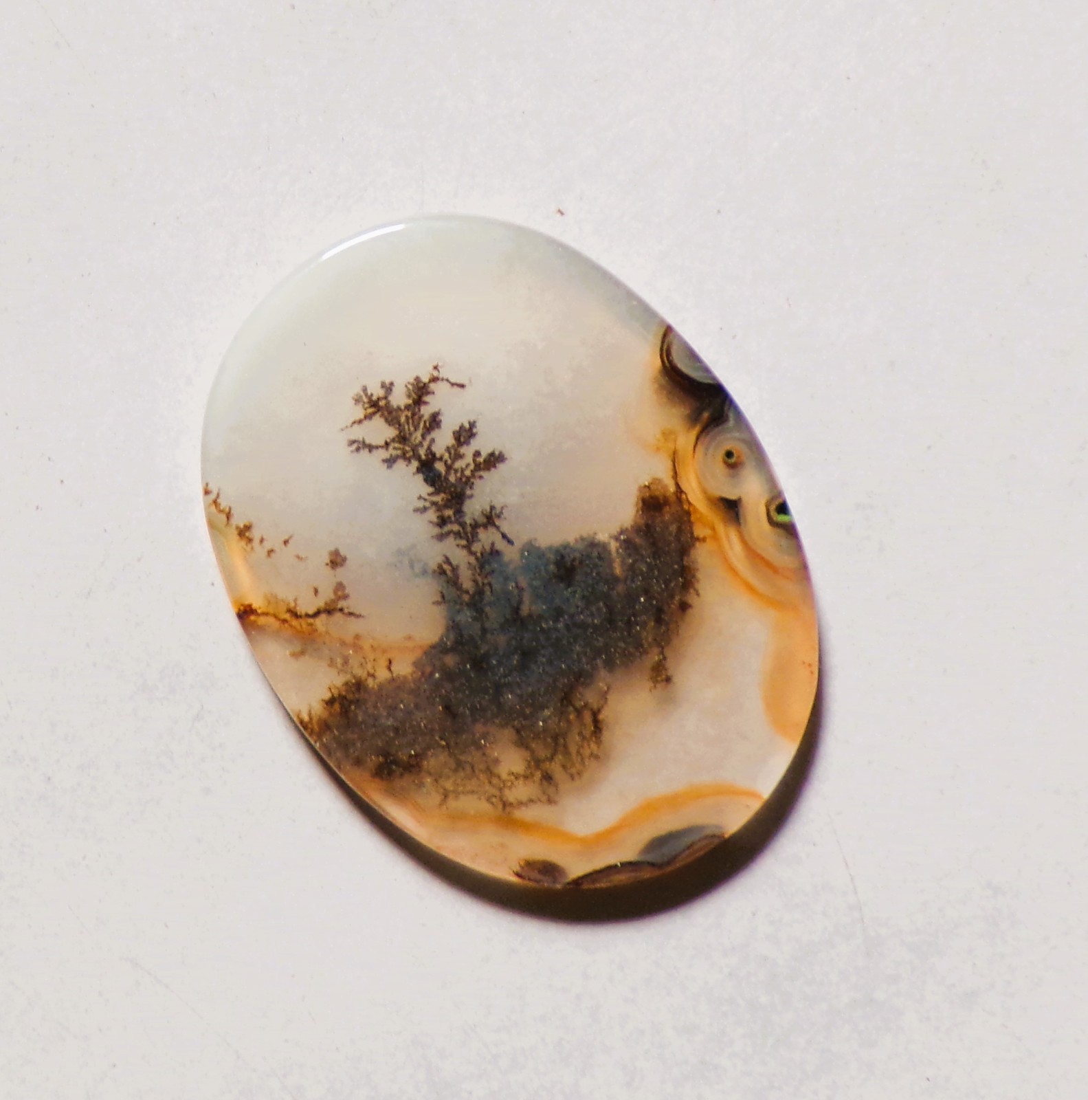 12.40 Cts Natural Shazar Dendritic Agate Cabochon Loose Gemstone 27X20X2.2MM 142