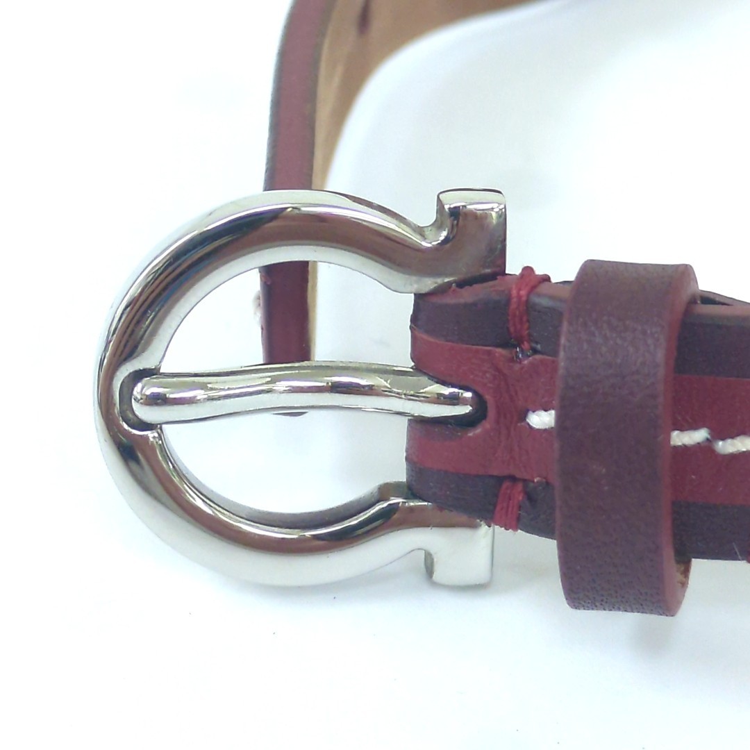 Salvatore Ferragamo Bracelet Wrap Made in Italy Leather Red Approx. 25.5cm