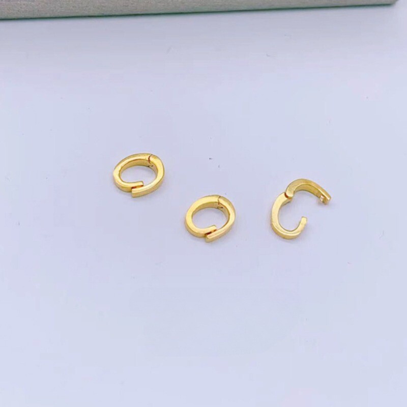 1pcs Pure 18K Yellow Gold Au750 Oval Clasp Connector for Bracelet or Necklace