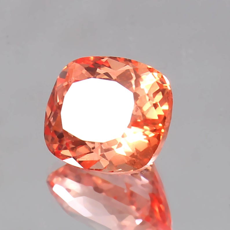 Natural GIE Certified Padparadscha Sapphire 11.70 Ct Cushion Cut Ceylon Gemstone
