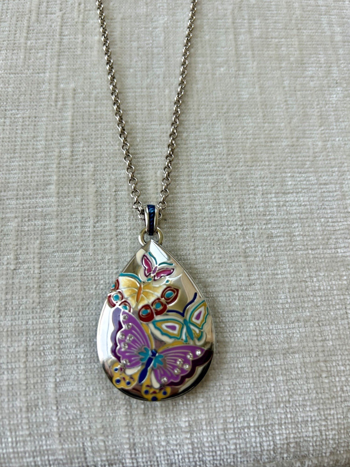 Brighton Kyoto In Bloom Enamel Rev Butterfly Necklace & Portofino Earrings NWT