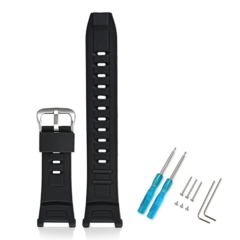 Watch Black Band Strap With Tool For CASIO Pro-Trek PRW-1500 PAW-1500 PRG-130