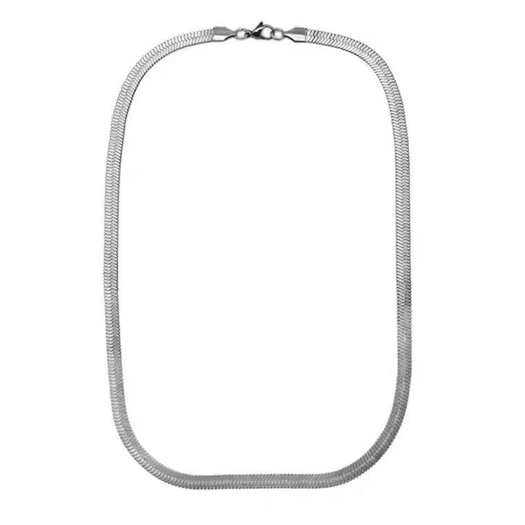 4.5mm 46cm Solid 925 Sterling Silver Herringbone Chain Necklace Made in Italy