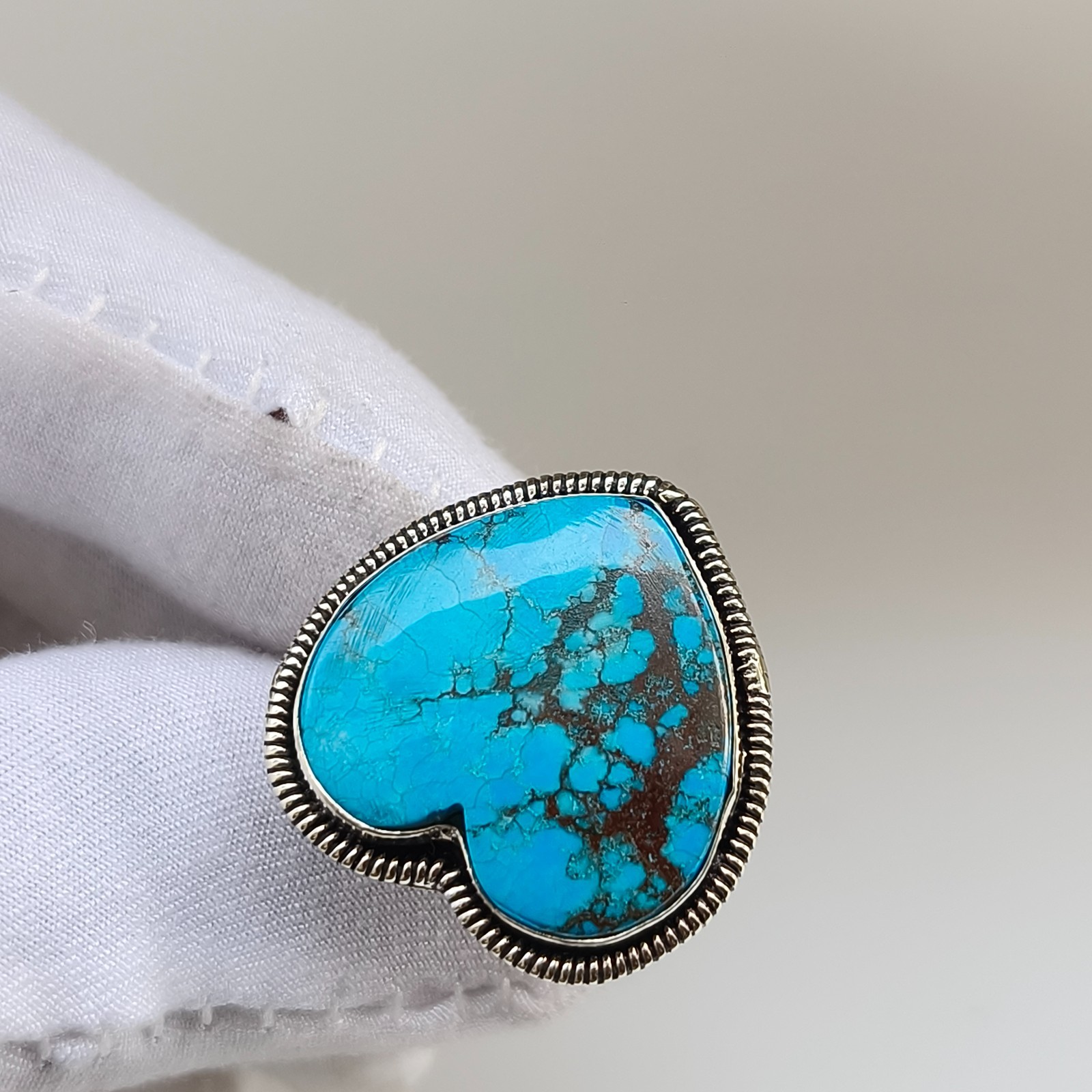 Turquoise Gemstone 925 Silver Handmade Statement Ring Jewelry