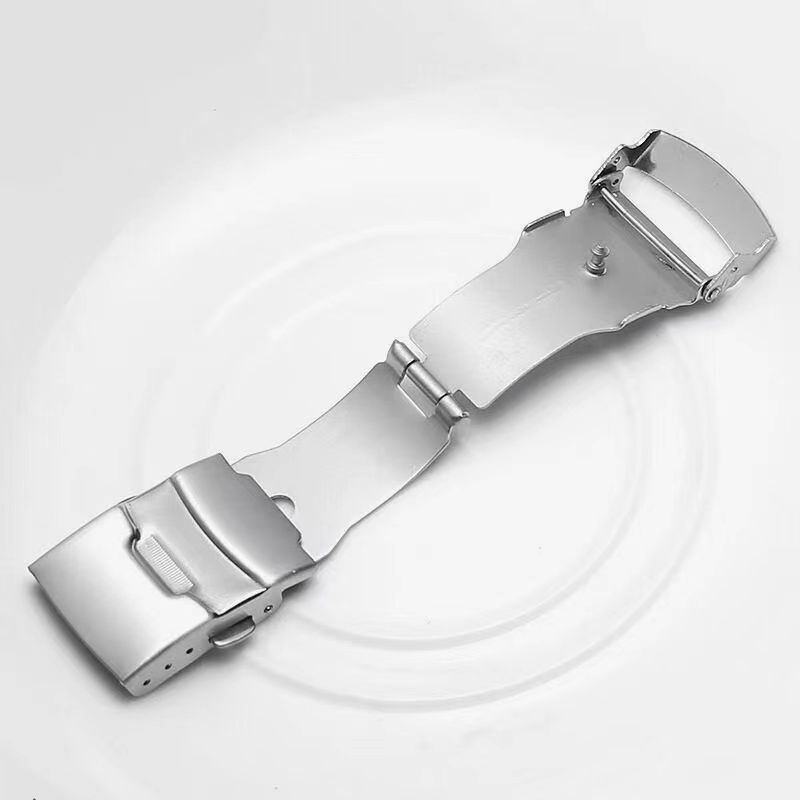 Metal Watch Buckle Double Click Button Stainless Steel Diving Deployment Clasp
