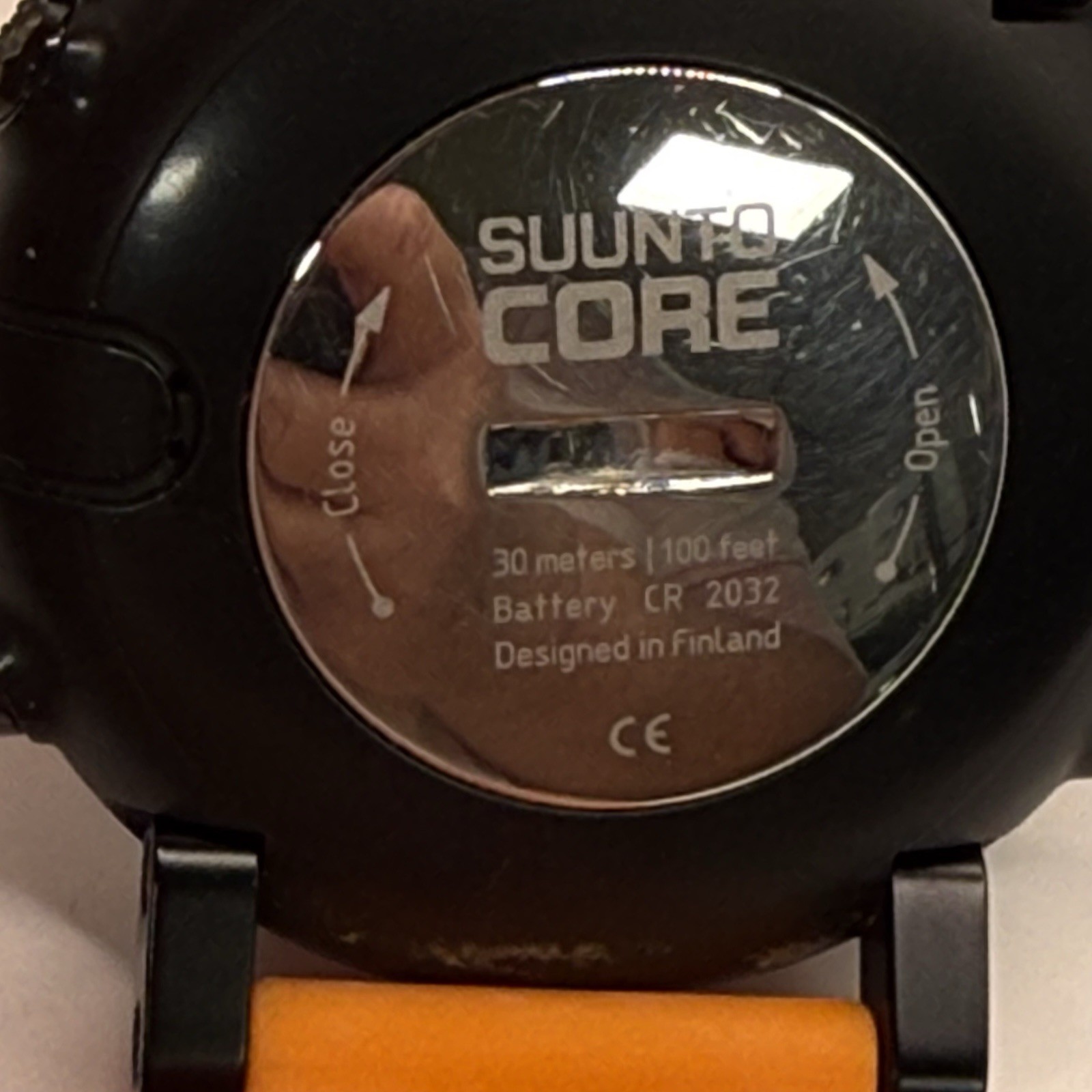 Suunto Core Men’s Black Watch Orange 2nd Band W/New Battery Altimeter Barometer