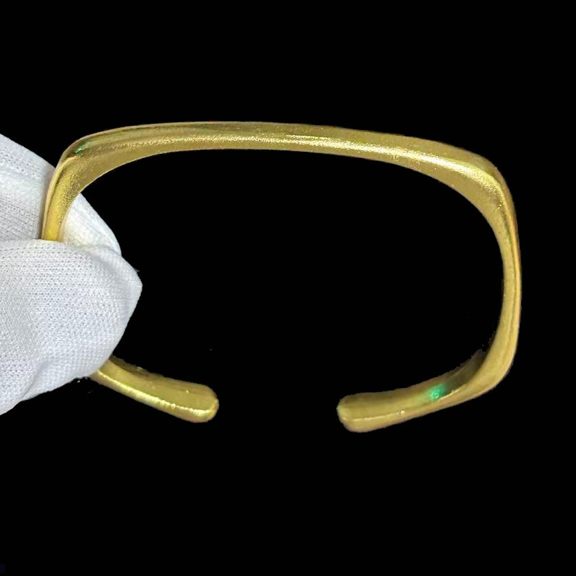 VTG Square Cuff Bracelet Bangle Gold-plated (NOT SURE), 8 inch (adjustable)