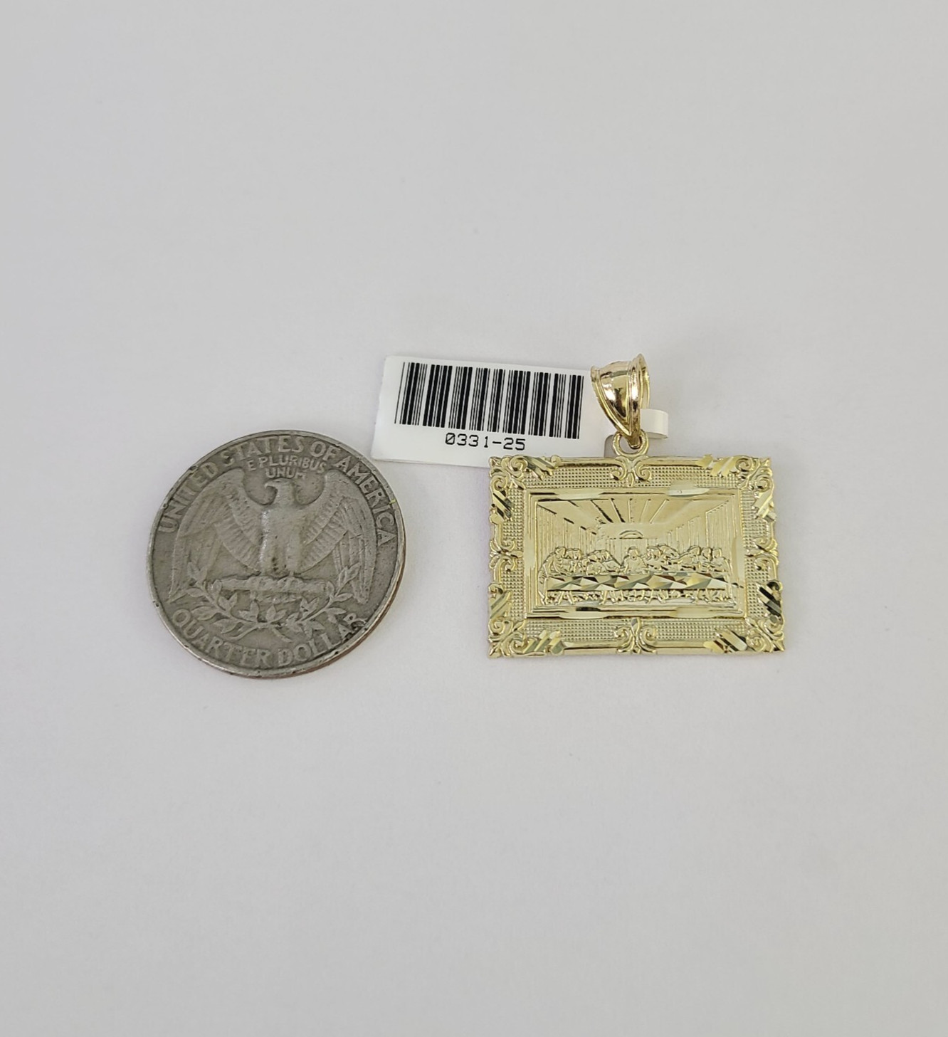 10k Last Supper Charm Pendant REAL 10Kt Yellow Gold Genuine