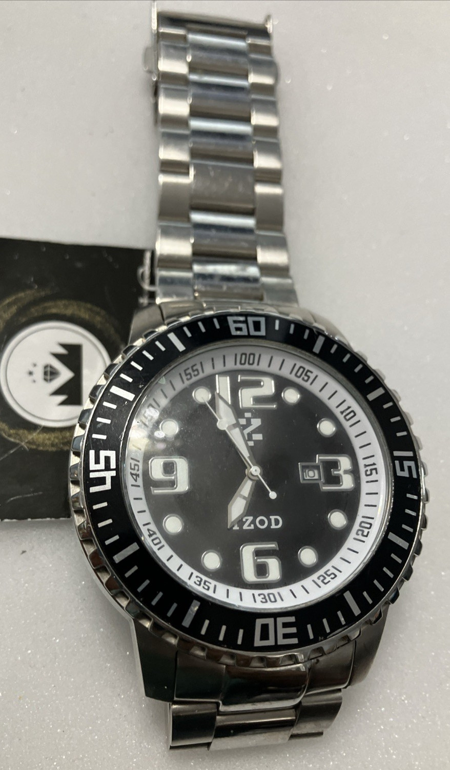 Izod Eagle XL IZS5 Steel Men’s Watch PreOwned For Parts Or Repair No Stem/Crown