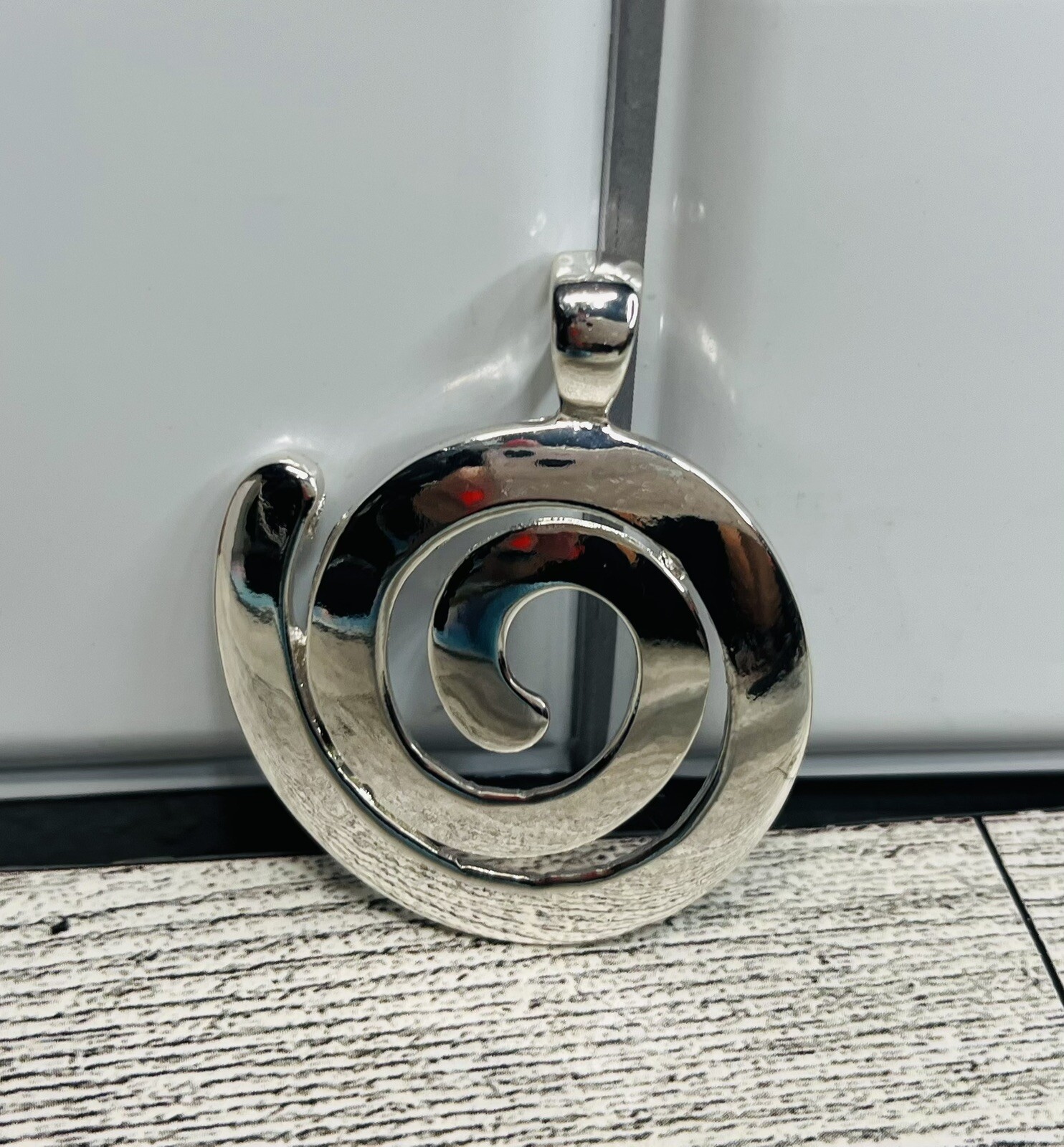 Silver Tone Large Circle Pendant Only
