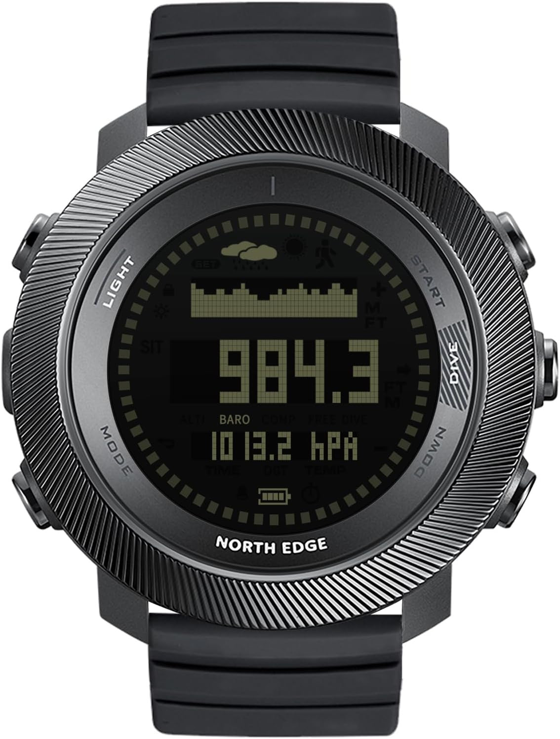 Apache-D Men’s 100M Waterproof Freediving Watch with Compass & Altimeter