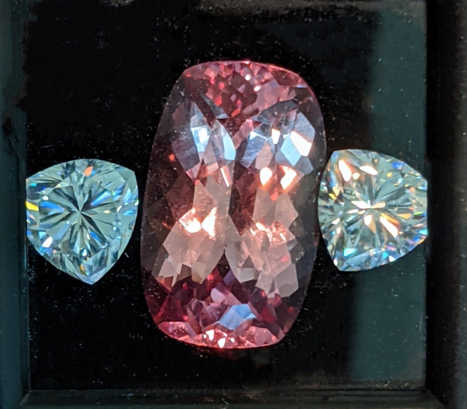 Custom Art Designed Bicolor Sapphire & Moissonites Ring