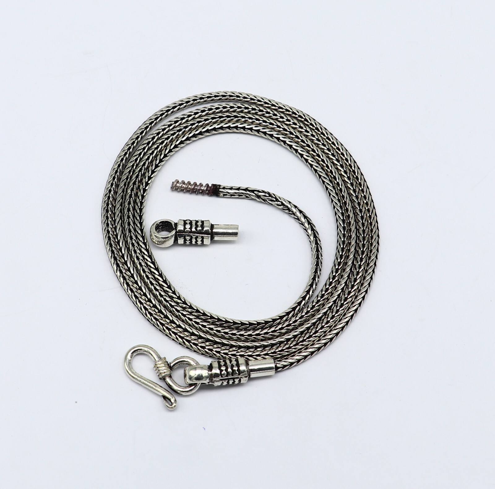 18″ to 30″ 2mm 925 sterling silver style wheat ,screw,waist belly chain ch112