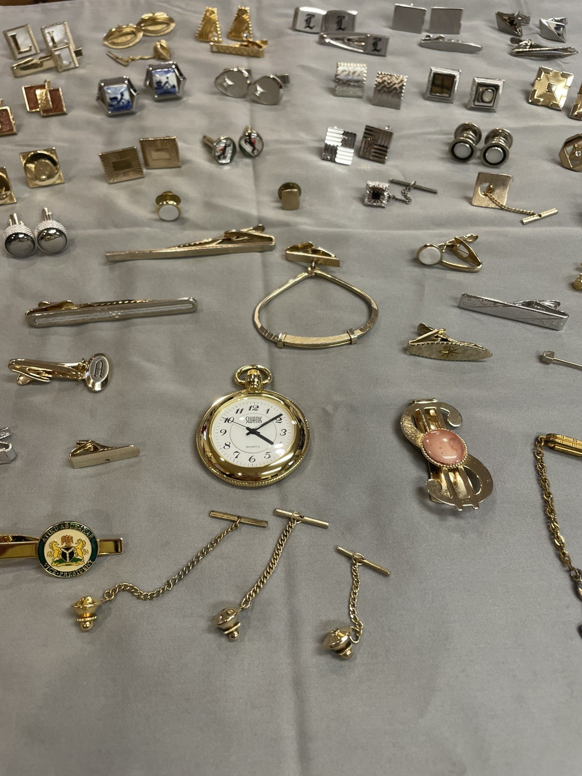 Mens LOT Over 50pcs Cufflinks, Tie Bars & Tacks, Hickok, Swank, Anson And More!