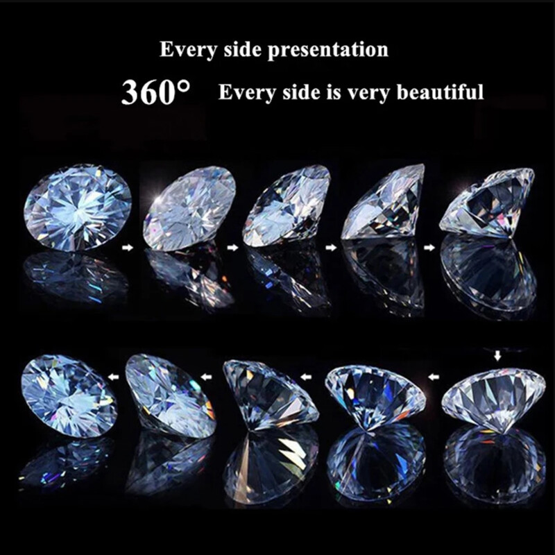 25mm 50Ct Round Cut Loose Moissanite D Color VVS1 Real Gemstone Pass Tester
