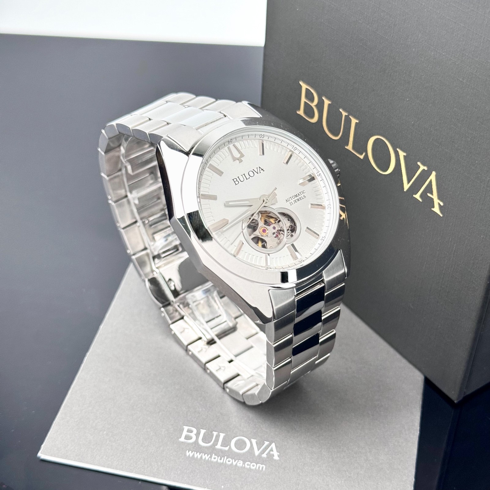 Bulova Classic Surveyor 96A274 Silver Tone Automatic Stainless Steel Men’s Watch
