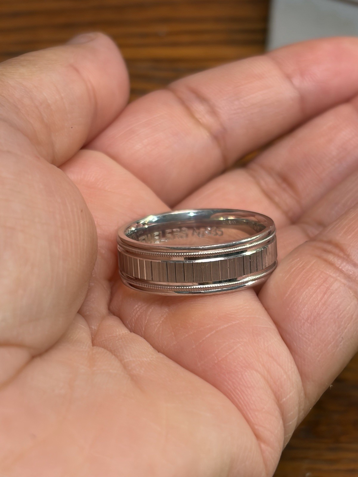 935 argentium silver Satin Finished Band 7mm Size 10