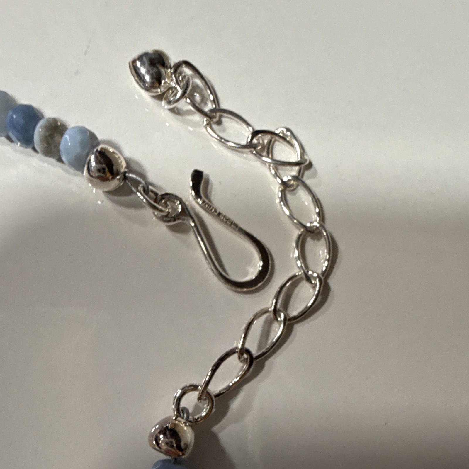 Mine Finds by Jay King Blue Gray Rondelle Stone Beaded Necklace with Hook