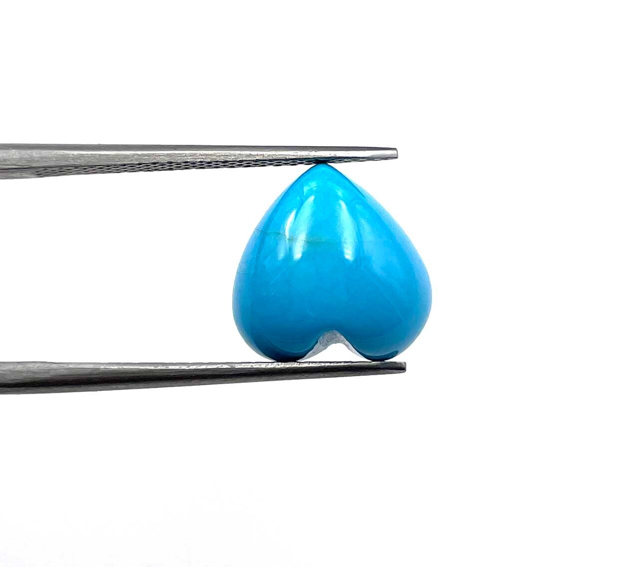 Natural Sleeping Beauty Turquoise Heart Cabochon Loose Gemstone 11.50 MM 4.80 CT