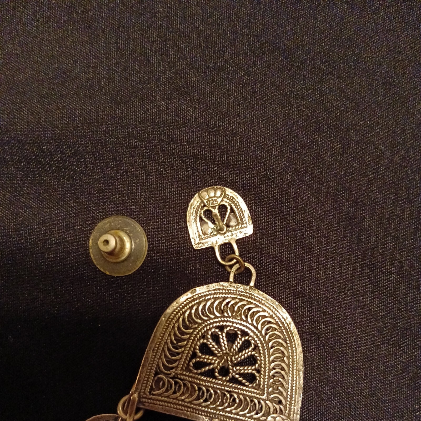 Ben-Zion David Yemenite Traditional Earrings .925 Silver EEUC w Original Box vtg