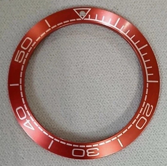 41.5mm Red bezel insert For Omega Seamaster Planet Ocean Seiko Mod Aluminium