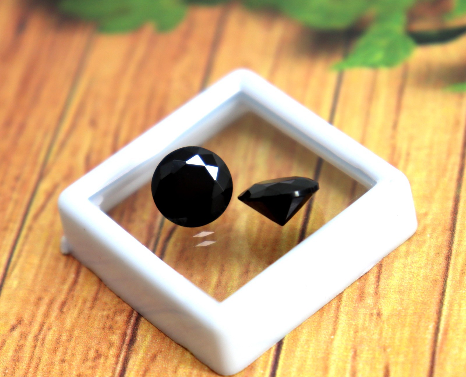 6Ct 2Pcs Natural Black Diamond AAA Loose Gemstone Faceted Round Cut Rare Black