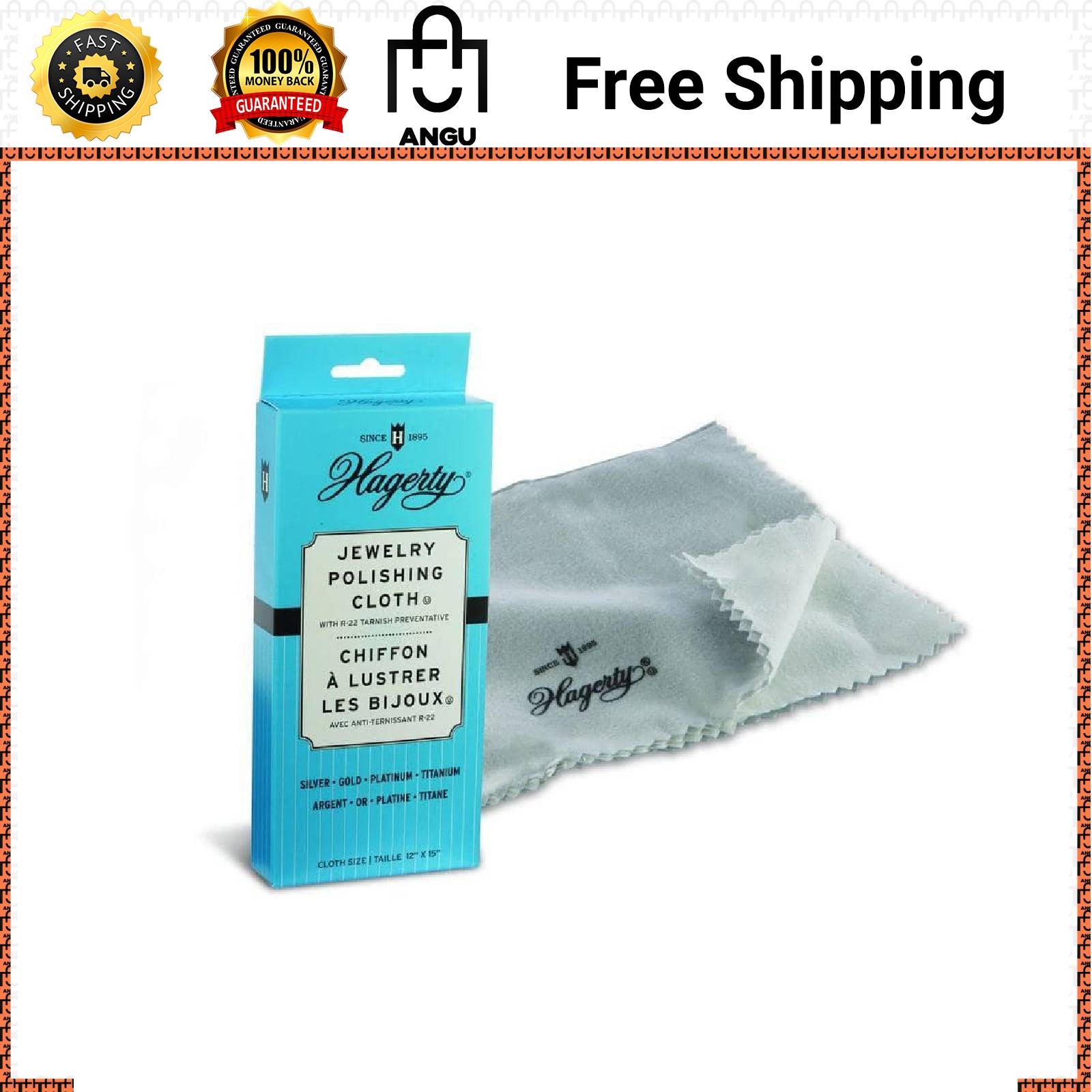 Hagerty 2-Piece Jewelry Polishing Cloth Set for Cleaning Gold, Silver, Platinum